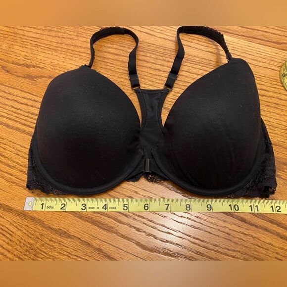 Victoria’s Secret Black Razorback Lace Front Clasp Bra 34DD - Picture 7 of 11